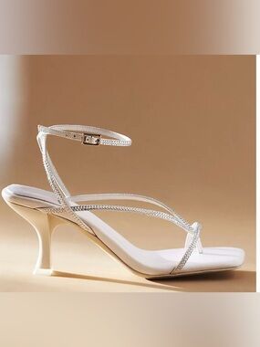 Jeffrey Campbell for Anthropologie White Strappy Embellished Sandals